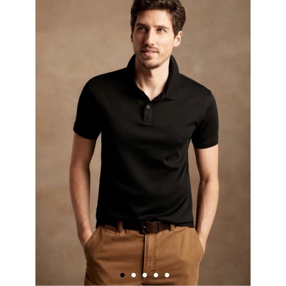 Banana Republic Luxury Touch Slim Fit Black Polo - Large - Picture 8 of 8